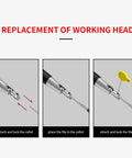 Steps for replacement of working head on Straight Fire Pneumatic Micro Grinder and Air Powered Polisher tool.