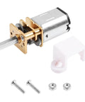 DC 3V 15RPM Gear Motor With Full Metal Gearbox And Mounting Bracket High Torque Mini Metal Gearwheel 9 mm Shaft D Shaped