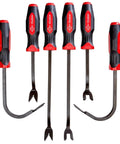 ProGrip 6 Piece Trim Tool Set For Auto Interior Panel Removal And Upholstery, showing black handles and metal V-slot tips
