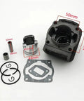 Heavy Duty 44mm Cylinder Piston Ring And Needle Roller Bearing Spacer Kit Lawn Mower Engine Rebuild Fits Huter 2500 Models, parts laid out