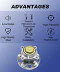 512544 Rear Wheel Bearing And Hub Assembly for Honda Accord 2013 2014 2015 2018 2019 2020 and Acura TLX 2015 2016 2017 2018 2019 2020 5 lug pattern product image showing hub with installation benefits.