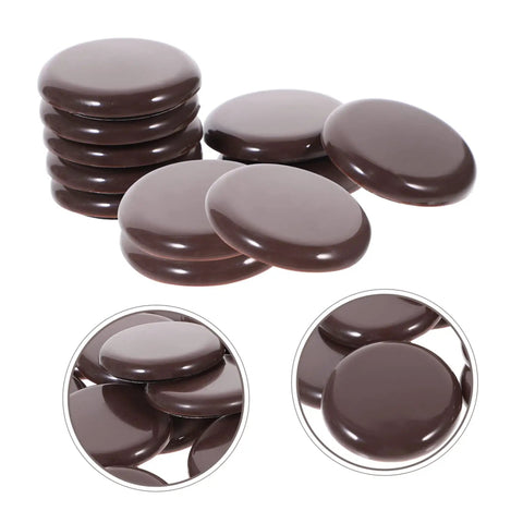 Round self adhesive glide pads in brown, pack of 20, designed to move heavy couches like butter with ease.