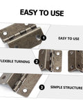 LIFKOME three-fold right-angle hinge for wooden boxes; bronze-toned metal, durable cabinet furniture hardware