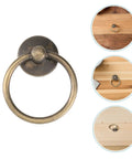 Eight Piece Antique Metal Drop Ring Drawer Handles Set For Dressers And Cupboards With Screws Rustic Pulls For Retro Vintage Furniture Hardware Easy Install And Comfortable Grip
