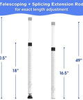 Adjustable 16 To 51 Inch Sliding Door Security Bar Set For Patio And Home 2 Pack Telescoping Window Lock Stoppers illustration