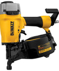 Pneumatic Coil Siding Nailer With Tool Free Adjustable Exhaust For Fencing And Siding Projects shown on white background