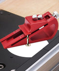Setup Block Height Gauge for Precise Woodworking on router, aluminum tool, easy-read scale, 1/64 to 1-1/16 inch range.