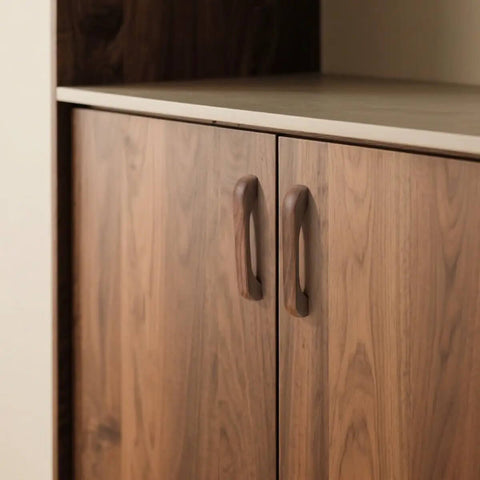 Walnut Wood Drawer Pulls 6 Pack 3.78 Inch 96 mm Cabinet Handles for Kitchen Cabinets Dressers Wardrobes Cupboards and Drawers