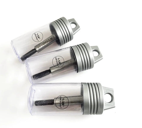 Badass Forstner Bit Set With A Nifty Hex Shank 1-1/8 Inch 1-1/4 Inch 1-3/8 Inch Wood Drill Bits featuring razor sharp spurs in storage cases.