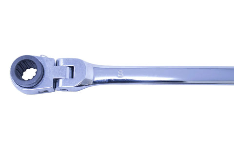 8x10mm Double Box Universal Spline Reversible Ratcheting Wrench With 90 Tooth Design Long Reach Flexible Handle Gearhead Grade
