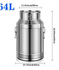 Top Shelf 304 Stainless Steel Food Storage Container 64L, 11.81in wide, 22.05in tall, for keeping coffee rice flour dry.