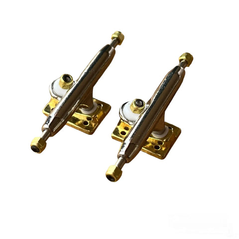 24 Pack Gold Brass Fingerboard Lock Nuts With Nylon Insert, Bombproof Hardware For Upgraded Finger Skateboard Trucks, legit replacement parts for tight rides.