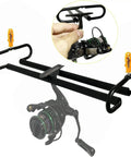 Heavy Duty Metal Fishing Reel Ceiling Rack Holds Three Reels, Overhead Storage Organizer For Garage, Cabin, Basement