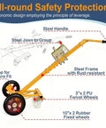 Heavy Duty Drum Cart For 55 Gallon Drums With Tilt Back Steel Construction And Nylon Wheels, safety feature diagram