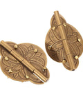 2 Pcs Brass Embossed Decorative Hinge for wooden jewelry box cabinet cupboard doors, retro vintage furniture hardware, easy install