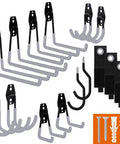 Heavy Duty Garage Hooks 15 Pack Set With Bike Hook And Extension Cord Organizer Steel Multi Tool Hanger for garages