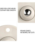 Self-Adhesive 360-Degree Caster Wheel Set Stainless Steel With ABS detail showing smooth, wear-resistant round edges.