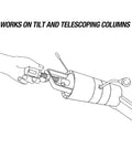 Diagram of Steering Wheel Lock Plate Remover Tool With Reversible Adapter For 9/16-18 And M14-1.5 Threads illustrating usage.