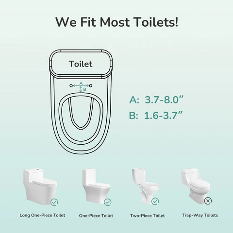 Ultra Slim Toilet Bidet Attachment With Dual Detachable Nozzles fits various toilet types