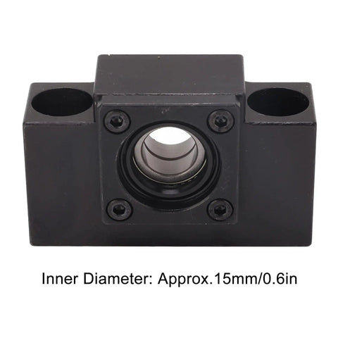 Front view of Ball Screw Support Block For SFU1605 And SFU1204 With Carbon Steel Construction, showing inner bearing