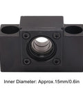 Front view of Ball Screw Support Bracket for SFU1605 SFU1204 With C7 Type Accuracy Built Tough Carbon Steel Construction Stable Rotation Bearing Block