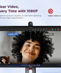 Straight Up 1080P HD Webcam With Kickass AI Noise Cancellation Dual Built In Mics Physical Privacy Shutter Smooth casting display during video call.