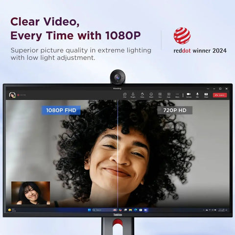 Straight Up 1080P HD Webcam With Kickass AI Noise Cancellation Dual Built In Mics Physical Privacy Shutter Smooth casting display during video call.