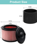 Two Pack Vacuum Filter Replacement Compatible With VF408, VF410P, Beast VFB511B 0201 And Cleva Industrial VF408B, size details