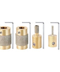 Diamond Grinder Bit Set For Stained Glass 4 Piece Brass Core Bits One Eighth Inch One Quarter Inch Three Fourths Inch One Inch Built Tough Double Plated Diamond Surface Fits Most Glass Grinders