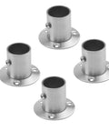 Heavy Duty Stainless Steel Closet Rod Flange Adjustable One Inch Socket Bracket For Rock Solid Pipe Mounts, set of 4 brackets.