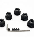Sturdy Hardened Steel Pinion Gear Set For One Eighth Inch Shafts With Five Millimeter Hole 16T 17T 18T 19T 20T Includes Hex Key Solid Upgrade For One Tenth Scale RC Brushless Cars
