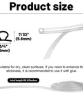 Shower Door Side Strip Seal For Frameless Glass Soft Clear PVC Sweep To Stop Water Translucent Gasket 7/32 Inch 98.4 Inch