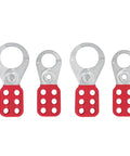 Lockout Hasp With 6 Hole Design For Industrial Gear Galvanized Steel With Nylon PA Handle shown in multiple units