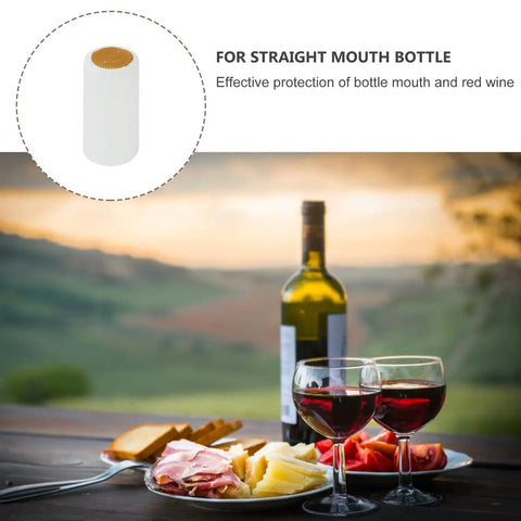 100 Pack White Pvc Heat Shrink Bottle Caps Wine Sealing Film Liquor Capsule Wraps For Spirits And Homebrew 1.2 X 2.4 Inch on wine bottle.