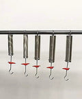 Five Piece Hooke's Law Spring Set for Physics Lab Experiments, durable metal coils hanging on rod with 0.25N to 2.5N force range