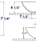 Dimensions of Round Ceramic Above Mount Bathroom Sink With No Overflow Center Drain BA351 Premium Porcelain Basin for Modern Bathrooms