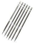 Pro Grade Soldering Iron Tip Kit T12/T15, 6Pcs For Micro Soldering Stations shown with copper-iron alloy tips arranged in a row