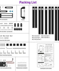 Open Air Aluminum PC Test Bench Case accessories including GPU mounts, screws, handle, and installation instructions.