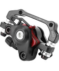 Top Grade Motorcycle Brake Rotor Mountain Bike Mechanical Disc Brake Set 160mm Rotors rear caliper with red and black finishes.