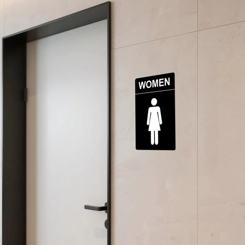 Two Pack Restroom Sign 9 By 6 Inches Unisex Bathroom Sign For Home Or Office Doors And Walls Easy To Install Self Adhering Vinyl