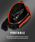 Front And Rear Motorcycle Wheel Lift Stand For Trail And Street Bikes Ultra Portable Aluminum Iron Frame in a folded bag