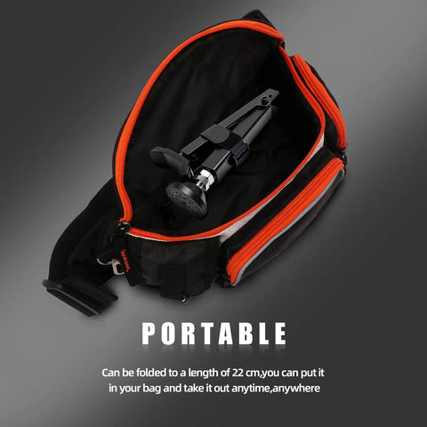 Front And Rear Motorcycle Wheel Lift Stand For Trail And Street Bikes Ultra Portable Aluminum Iron Frame in a folded bag