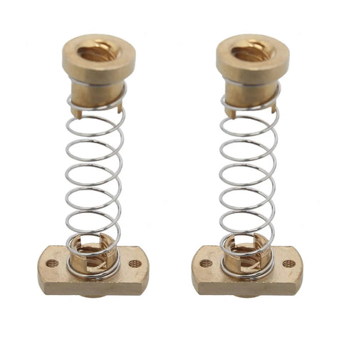 2 Pack Anti Backlash Spring Loaded Nut Elimination Gap Brass Nuts Upgrade Kit For Z Axis On T8 Lead Screw Compatible With Ender 3 S Pro V2 And CR-10 Tornado 3D Printers Delivers Smoother More Precise Printing And Less Wobble