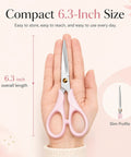 Pink Acrylic Scissors 6.3 Inch Craft Shears with Ultra Sharp Stainless Steel Blades for Home Office or School in a Hand