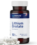 Memory And Mood Boosting Lithium Orotate Supplement 10mg Per Capsule, 60 Vegetarian Capsules, Magnesium Stearate Free