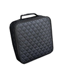 Badass Waterproof Leather Car Jumper Cable Bag Portable Trunk Organizer For EV Charging Cords And Garden Hoses Road Trip Ready with diamond quilted design.