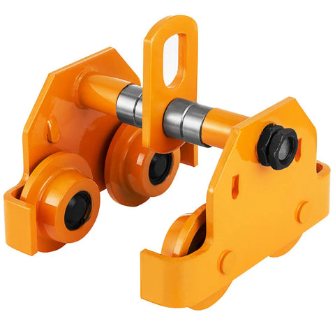 3 Ton Beefy Heavy Duty Manual Trolley Crane Lift For I Beam Push Track Roller Trolley With Dual Wheels Adjustable Beam Width