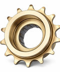 Side view of Single Speed Freewheel 14T Sprocket Gear for Mountain Road and Folding Bikes, bronze metal construction.