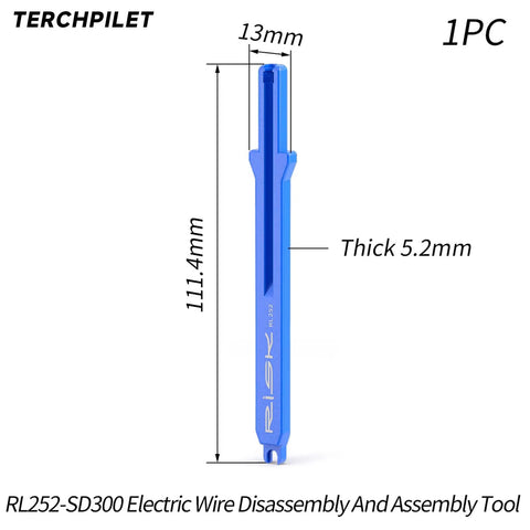 ETube Di2 Plug Cable Tool For Shimano Di2 12Speed SD300 Cables, blue lightweight polymer tool with dimensions labeled.