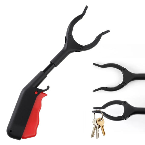 11 Inch Reacher Tool With 360 Degree Rotating Jaw And Anti Slip Grip For Trash Cleanup And Litter Picking Ergonomic Handle Reaching Objects Up To Four Inches Ideal For Sanitation Workers And Hard To Reach Spots